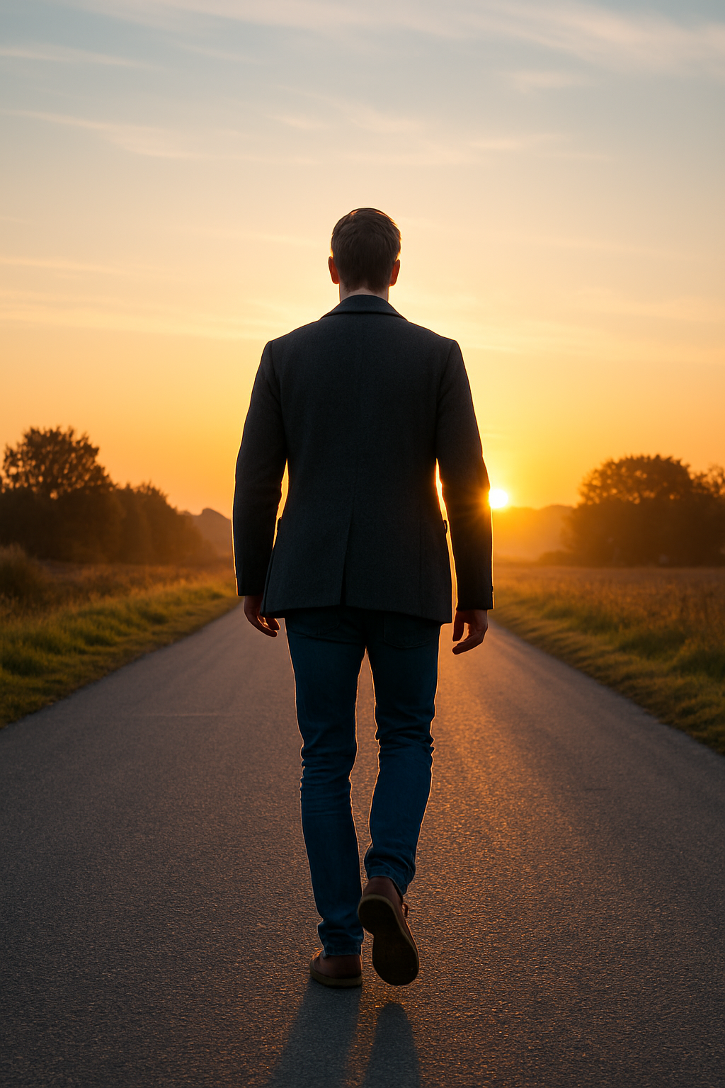 Person walking toward sunrise symbolizing career clarity at 30