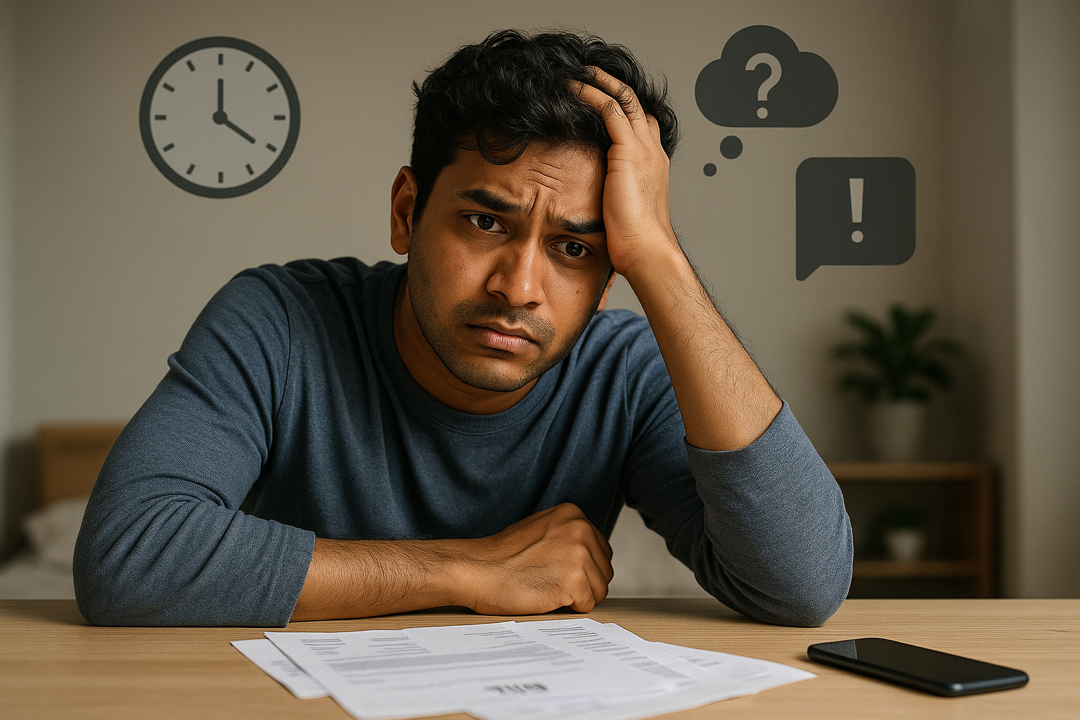 Person feeling career anxiety about job and future