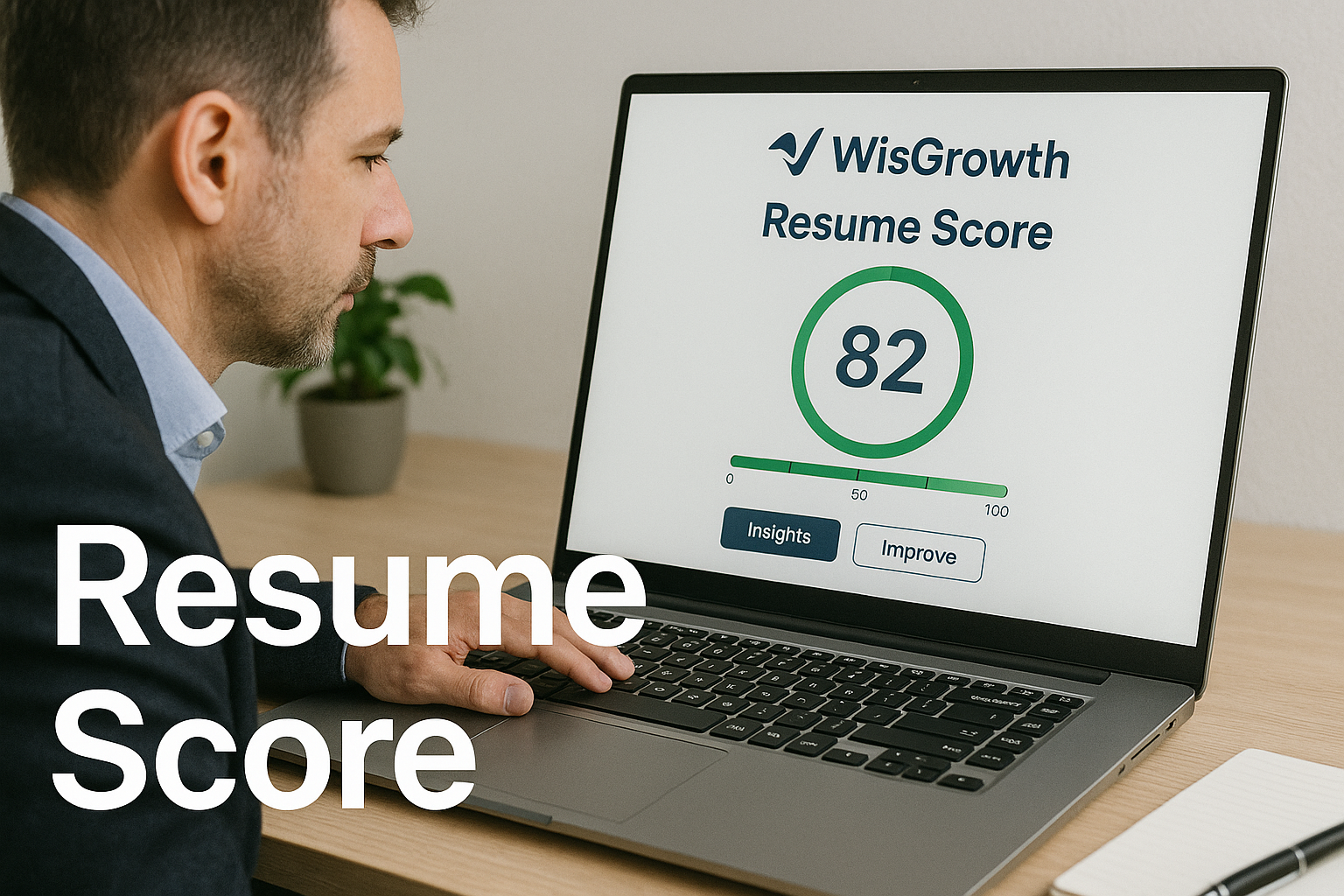 Resume score analysis on a screen